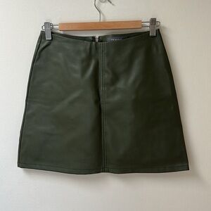 Green Pleather Mini Skirt Primark